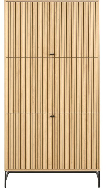Garderobna omara v hrastovem dekorju v naravni barvi 99x200x60 cm Albany – Actona
