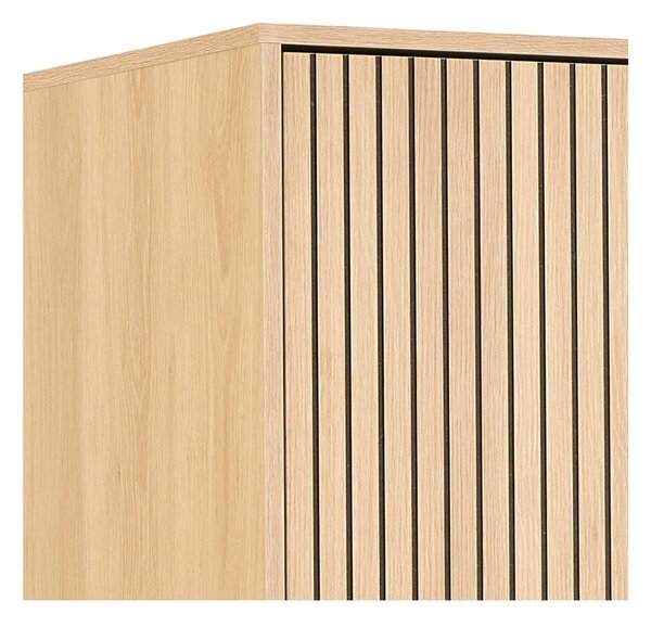 Garderobna omara v hrastovem dekorju v naravni barvi 99x200x60 cm Albany – Actona