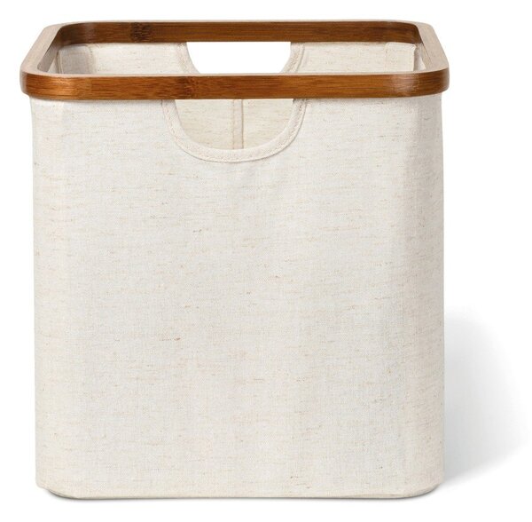 Kremno bela tekstilna škatla za shranjevanje 30x30x30 cm Bamboo/Linen Cube – Bigso