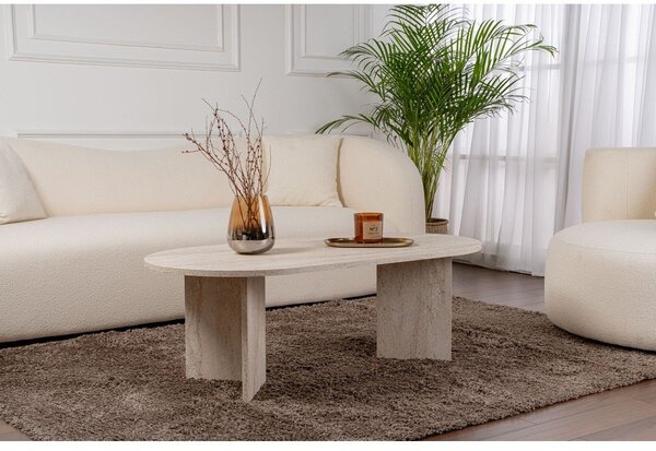 Bež klubska mizica v polsijajnem dekorju 60x119 cm Sable – Kalune Design