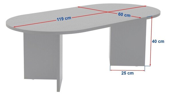 Bež klubska mizica v polsijajnem dekorju 60x119 cm Sable – Kalune Design