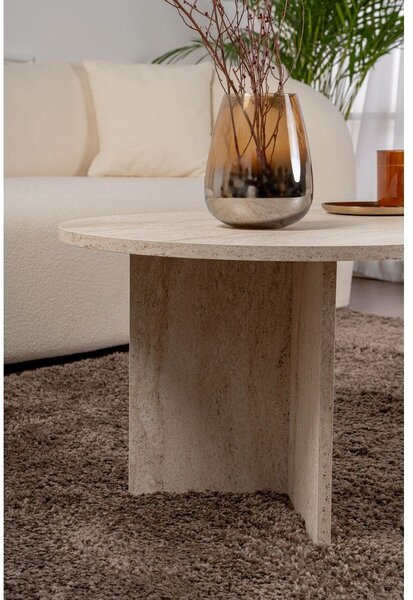 Bež klubska mizica v polsijajnem dekorju 60x119 cm Sable – Kalune Design