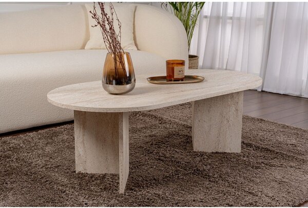 Bež klubska mizica v polsijajnem dekorju 60x119 cm Sable – Kalune Design