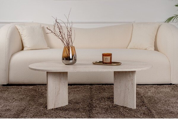 Bež klubska mizica v polsijajnem dekorju 60x119 cm Sable – Kalune Design