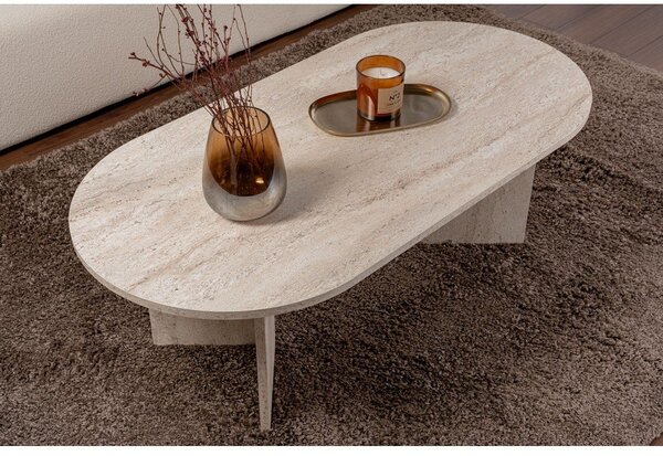 Bež klubska mizica v polsijajnem dekorju 60x119 cm Sable – Kalune Design