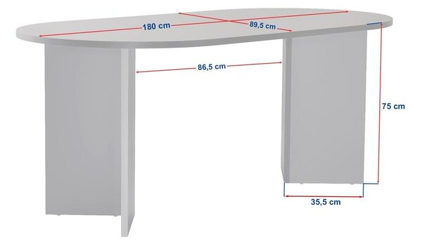 Jedilna miza v orehovem dekorju 89,5x180 cm Sablin – Kalune Design