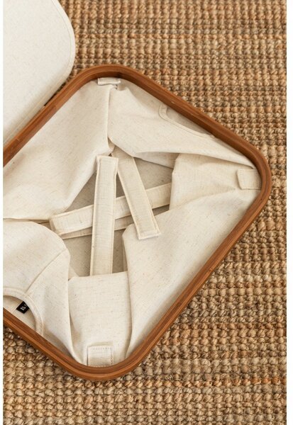 Kremno bela tekstilna škatla za shranjevanje s pokrovom 40,5x33x30 cm Bamboo/Linen – Bigso