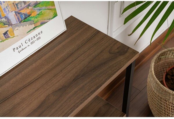 Stranska mizica v orehovem dekorju v temni naravni barvi 29,5x120 cm Solace – Kalune Design