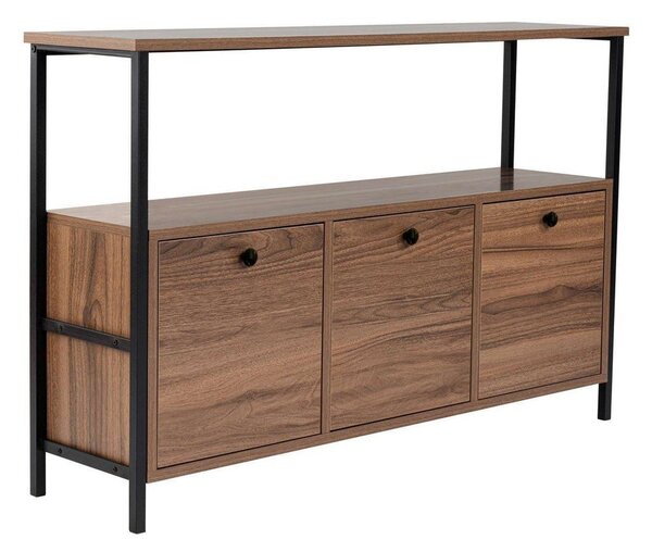 Stranska mizica v orehovem dekorju v temni naravni barvi 29,5x120 cm Solace – Kalune Design