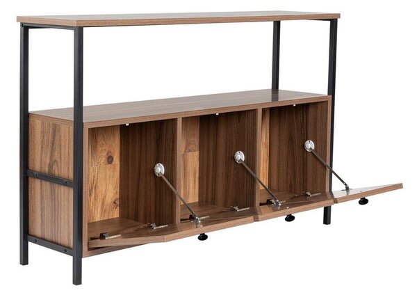Stranska mizica v orehovem dekorju v temni naravni barvi 29,5x120 cm Solace – Kalune Design