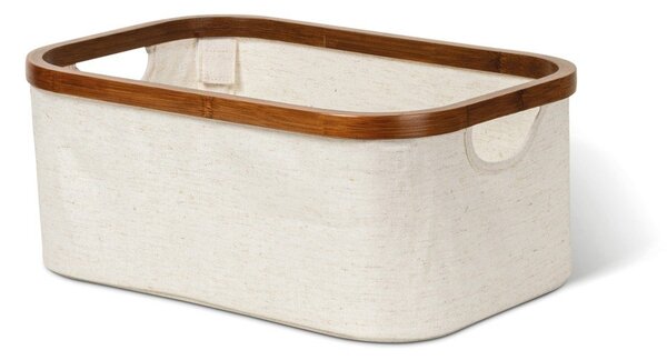 Kremno bela tekstilna škatla za shranjevanje 38x26x16 cm Bamboo/Linen – Bigso
