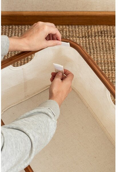 Kremno bel tekstilni zložljiv koš za perilo Bamboo/Linen – Bigso