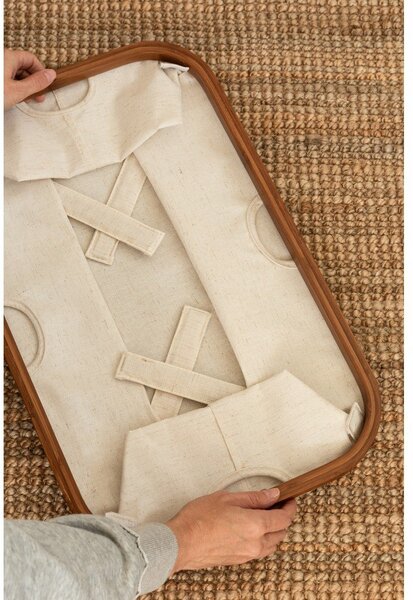 Kremno bel tekstilni zložljiv koš za perilo Bamboo/Linen – Bigso