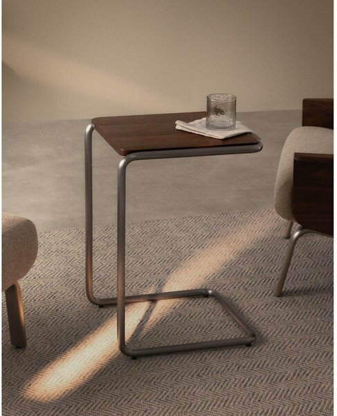 Stranska mizica v orehovem dekorju 42x42 cm Tarsel – Kave Home
