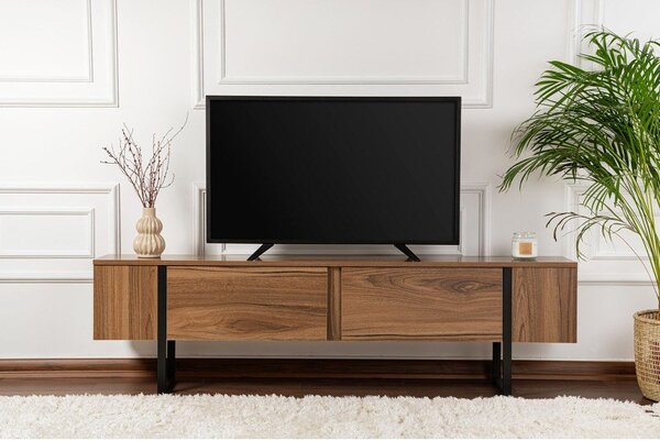 TV omarica v orehovem dekorju v temni naravni barvi 180x50x29,5 cm Serenity – Kalune Design