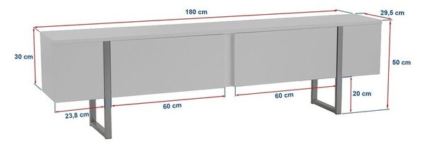 TV omarica v orehovem dekorju v temni naravni barvi 180x50x29,5 cm Serenity – Kalune Design