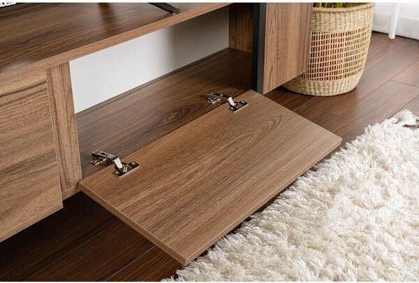 TV omarica v orehovem dekorju v temni naravni barvi 180x50x29,5 cm Serenity – Kalune Design