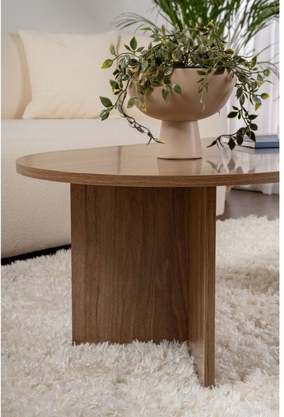 Temno rjava klubska mizica v orehovem dekorju 60x119 cm Sable – Kalune Design
