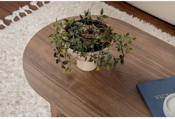 Temno rjava klubska mizica v orehovem dekorju 60x119 cm Sable – Kalune Design