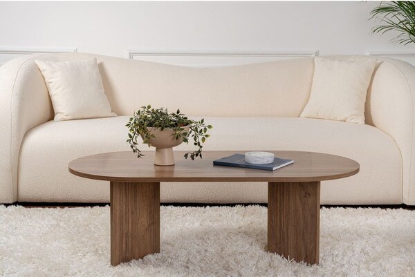 Temno rjava klubska mizica v orehovem dekorju 60x119 cm Sable – Kalune Design