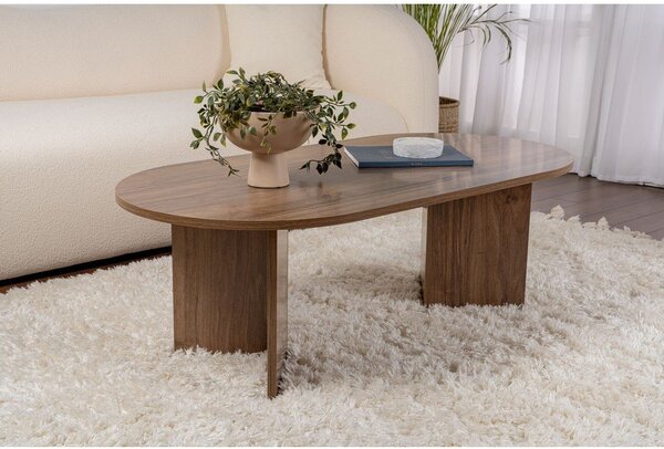 Temno rjava klubska mizica v orehovem dekorju 60x119 cm Sable – Kalune Design