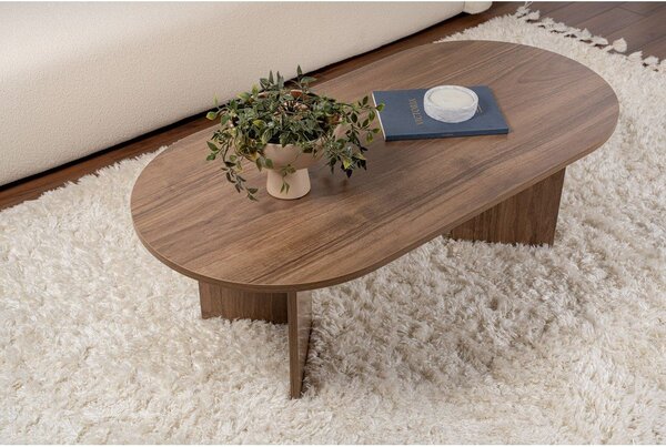 Temno rjava klubska mizica v orehovem dekorju 60x119 cm Sable – Kalune Design
