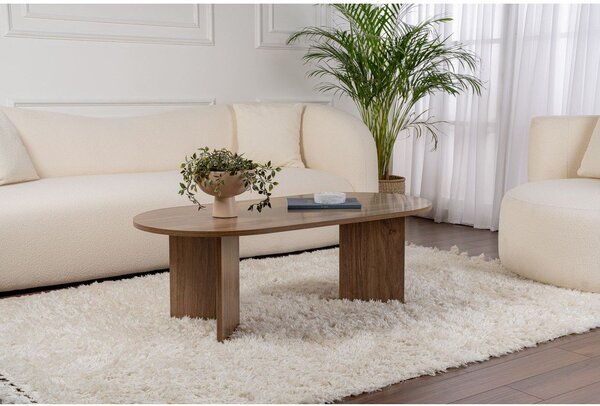 Temno rjava klubska mizica v orehovem dekorju 60x119 cm Sable – Kalune Design