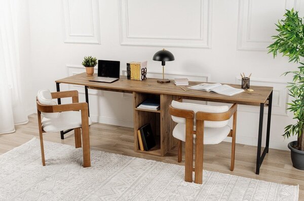 Pisalna miza v borovem dekorju 60x240 cm Twin – Kalune Design