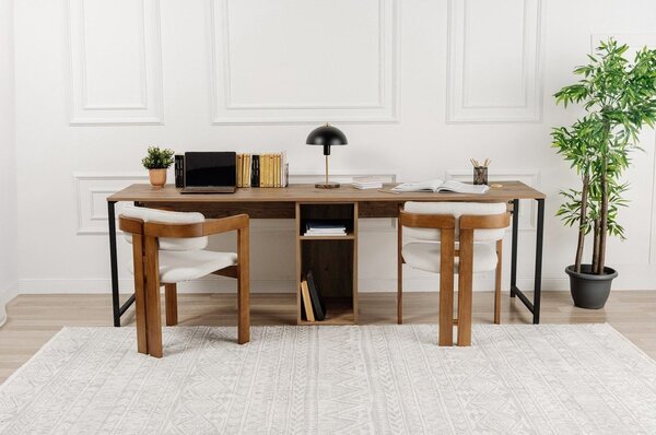 Pisalna miza v borovem dekorju 60x240 cm Twin – Kalune Design