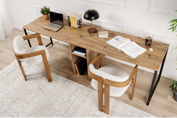 Pisalna miza v borovem dekorju 60x240 cm Twin – Kalune Design