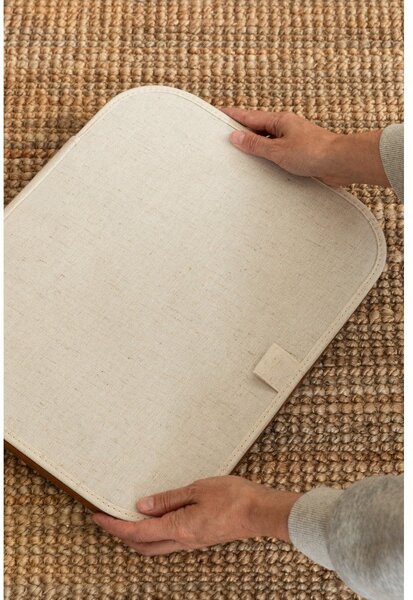 Kremno bel tekstilni koš za perilo Bamboo/Linen – Bigso