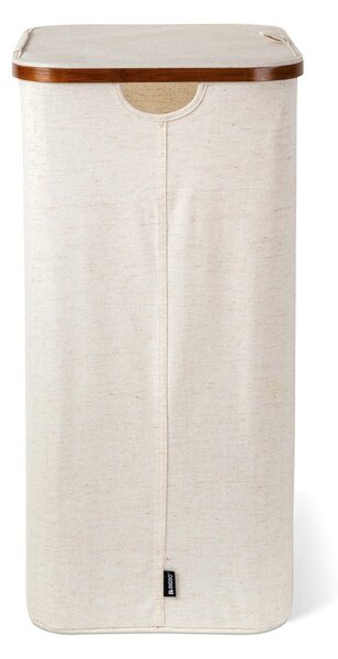 Kremno bel tekstilni koš za perilo Bamboo/Linen – Bigso