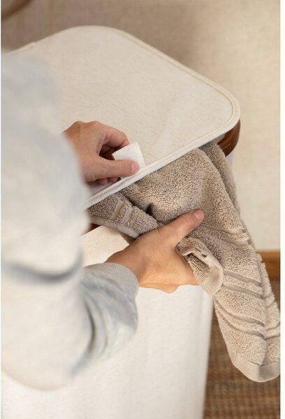 Kremno bel tekstilni koš za perilo Bamboo/Linen – Bigso