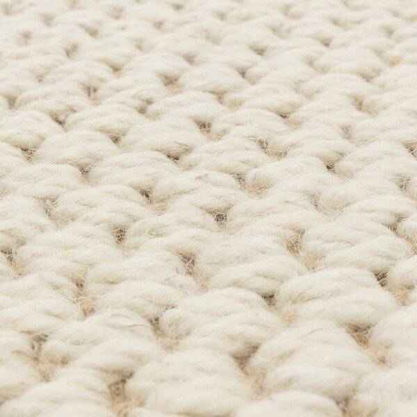 Kremno bel obojestranski ročno tkan tekač iz mešanice volne 67x240 cm Korra Double Loop – Asiatic Carpets