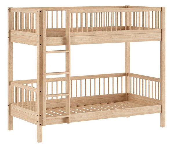 Pograd za otroke iz masivne bukve v naravni barvi z letvenim dnom 90x200 cm Forrest – Vipack