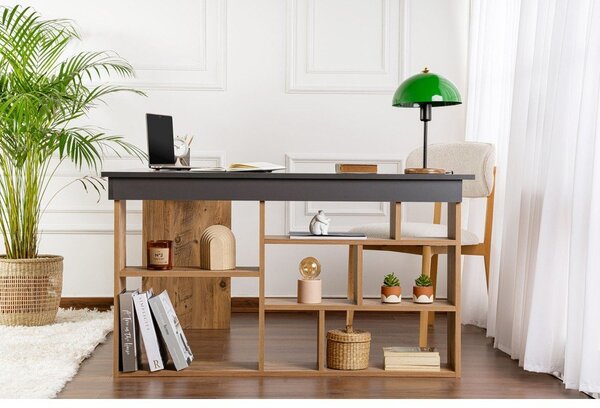 Pisalna miza v borovem dekorju 120x130 cm Vesper – Kalune Design