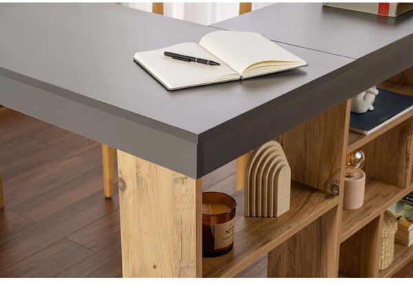 Pisalna miza v borovem dekorju 120x130 cm Vesper – Kalune Design