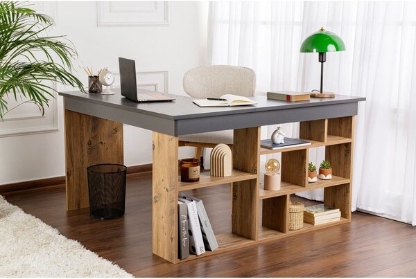 Pisalna miza v borovem dekorju 120x130 cm Vesper – Kalune Design