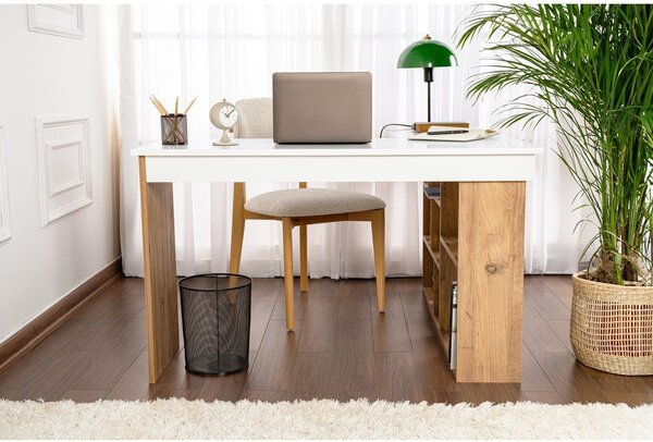 Pisalna miza v borovem dekorju 120x130 cm Vesper – Kalune Design