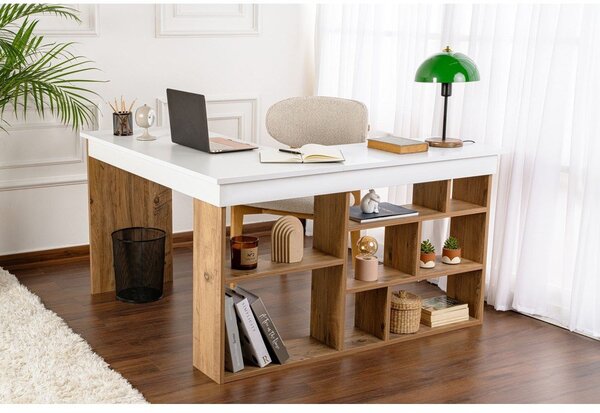 Pisalna miza v borovem dekorju 120x130 cm Vesper – Kalune Design