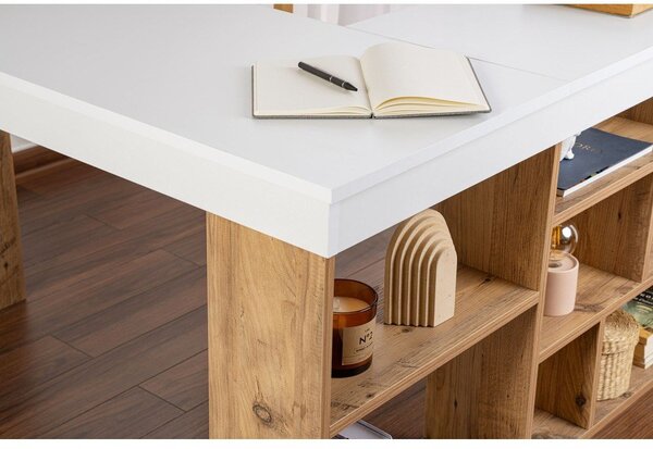 Pisalna miza v borovem dekorju 120x130 cm Vesper – Kalune Design
