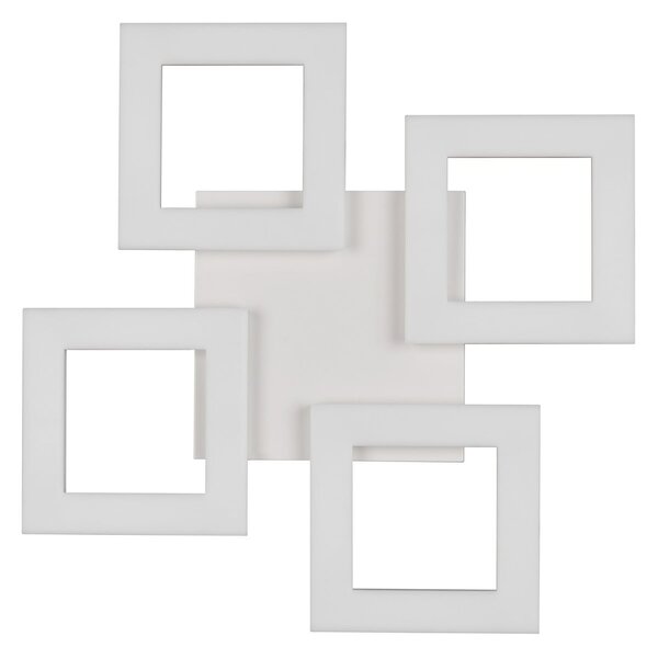 Reality Leuchten LED-stropna svetilka Cemi, kvadratna, bela, iz plastike, 4.000 K, Bela, Kuhinja, Plastika, Sodobni