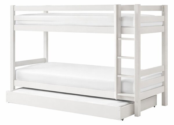 Bel pograd z dodatnim ležiščem iz masivnega bora s prostorom za shranjevanje 90x200 cm PINO – Vipack