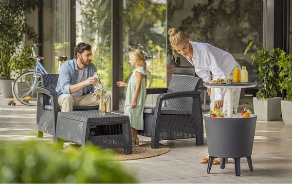 Plastična okrogla vrtna miza s prostorom za led ø 49,5 cm Cool – Keter