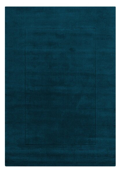 Temno modra ročno tkana volnena preproga 160x230 cm Textured Wool Border – Flair Rugs