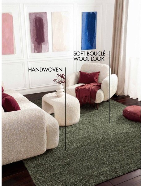 Zelena ročno tkana bouclé preproga 120x170 cm Notting Hill Portobello – Ted Baker