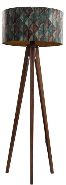 Stoječa svetilka iz orehovega lesa z žametnim odtenkom, dizajn listov 50 cm - Tripod Classic