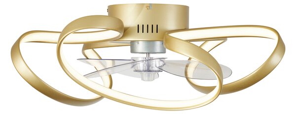 Stropni ventilator medenina 55cm vklj. LED zatemnitev z daljinskim upravljalnikom - Mandy