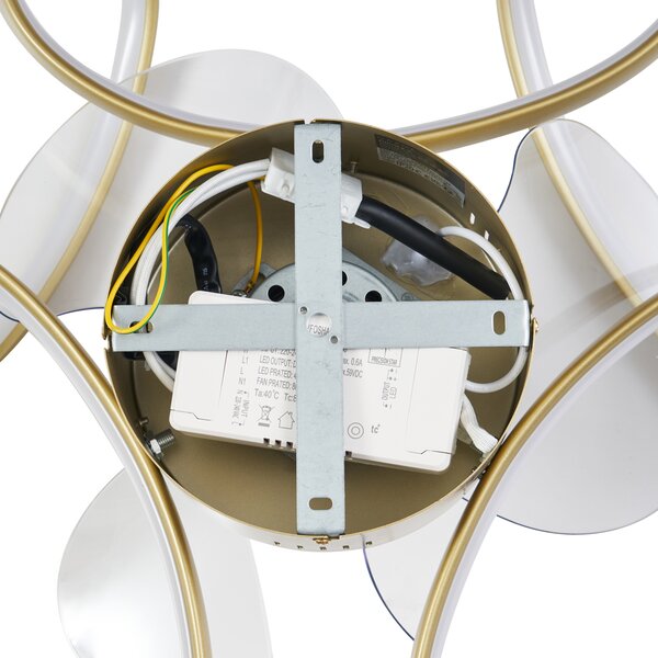 Stropni ventilator medenina 55cm vklj. LED zatemnitev z daljinskim upravljalnikom - Mandy