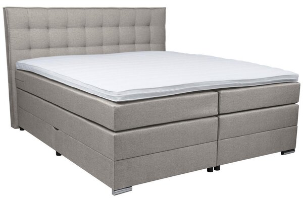 BOXSPRING POSTELJA 160 cm x 200 cm , tekstil siva